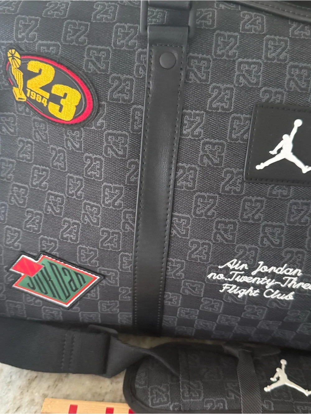 Nike Air  Jordan Monogram Champion Luxury 25L Duffle Bag MM9157-023 Size Medium